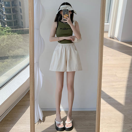 【潮酷百搭工装短裤 尽享舒适凉爽】夏季休闲工装A字短裤女水洗棉工装裤宽松高腰阔腿女百搭三分阔腿 商品图8