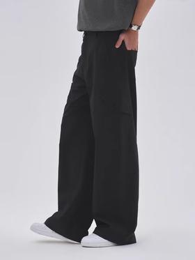 Evistub/E-4CCK350/双色机能防泼抗撕混纺复古百搭口袋直筒工装裤