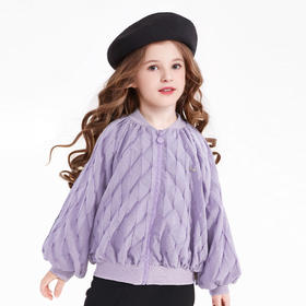 笛莎Deesha 2024秋季新款洋气肌理感棒球服