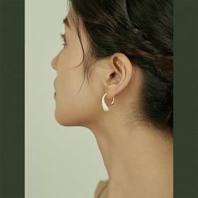 Oflye潮流饰品  撞色水滴法式耳环女新款小众独特耳钉气质耳饰女