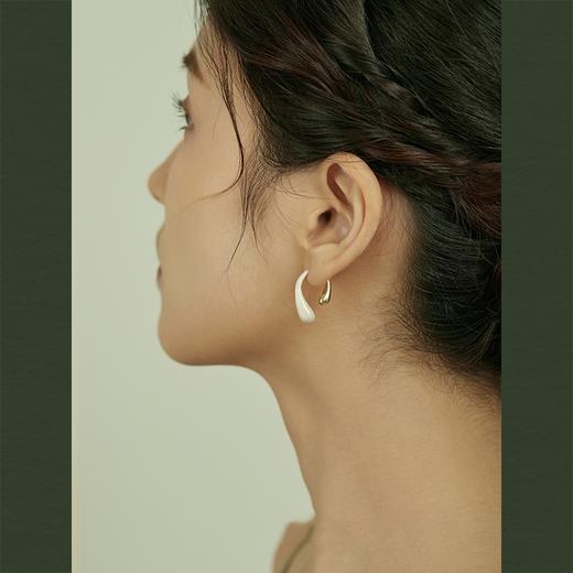 Oflye潮流饰品  撞色水滴法式耳环女新款小众独特耳钉气质耳饰女 商品图0