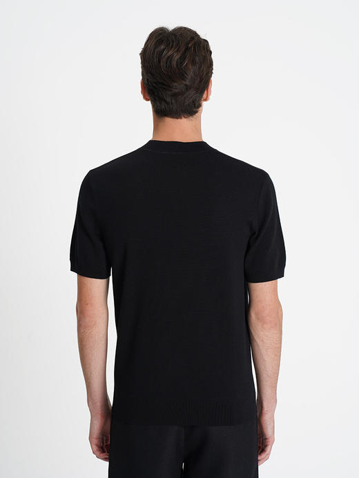 callisto黑色羊毛混纺短袖毛衣 商品图4
