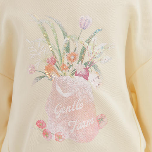 笛莎Deesha 童装女童卫衣2024秋季新款印花卫衣 商品图3