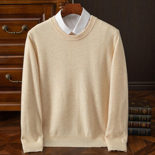 毛豆-XK8601男士百搭圆领羊毛衫 商品图8