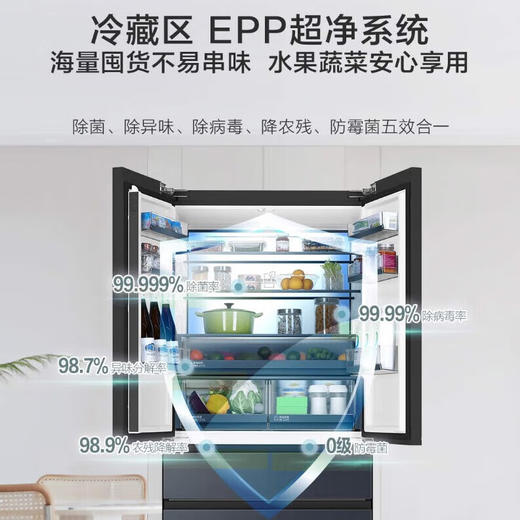 海尔冰箱518升新款法式多开门零距离嵌入式全空间保鲜风冷无霜双变频 【518升】BCD-518WGHFD2BGNU1 60cm超薄嵌入 商品图3