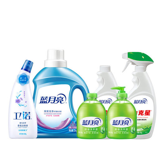 蓝月亮 洁净薰衣草2kg+（油污克星500g+瓶补500g）+洁厕液500g+（芦荟500g+瓶补500g） 商品图0