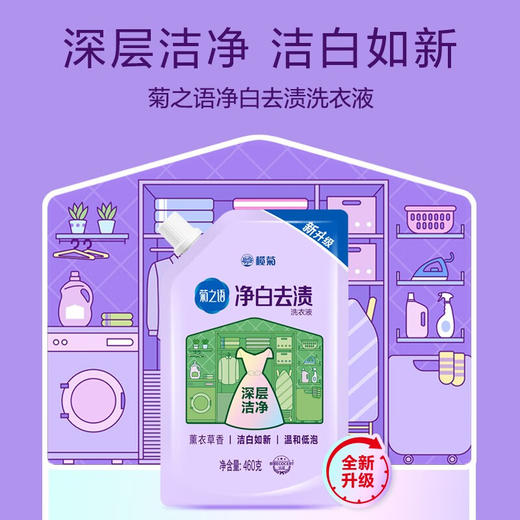 榄菊除菌洗衣液补充装全效洗护菊之语净白去渍洗衣液460g 商品图2