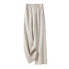 福利款~雀说 天丝麻提花休闲裤女高腰百搭显瘦窄版直筒阔腿长裤子 4ZF-2888 商品缩略图4