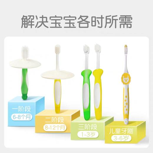 贝亲训练牙刷(12月-3岁)绿/黄色2入/PIG-10852 商品图1