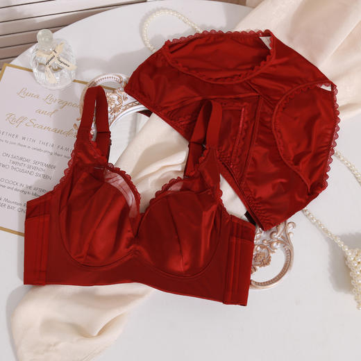 轻奢内衣女大胸显小超薄款收副乳防下垂兔耳朵防凸点大码文胸罩 商品图2