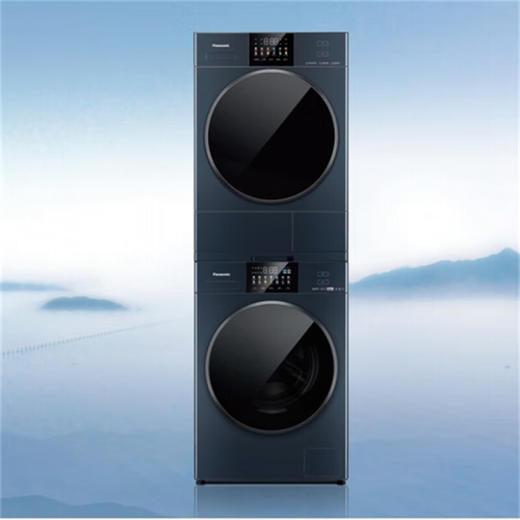 松下(Panasonic)洗烘套装XQG100-E187+NH-ER19Q【专】洗10KG烘10KG光动银 彩屏 除毛烘 智能投放 天幕蓝 商品图0