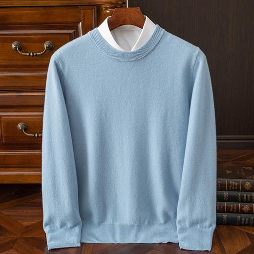 毛豆-XK8601男士百搭圆领羊毛衫 商品图4