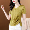 SMZ18884 2024高级感开叉短袖t恤女夏季装新款时尚小衫高级感不规则上衣潮 商品缩略图2
