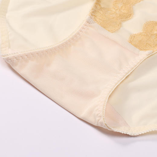 都市丽人内裤薄透丝滑三角裤蕾丝+泳布女士内裤YPT5D5 商品图5