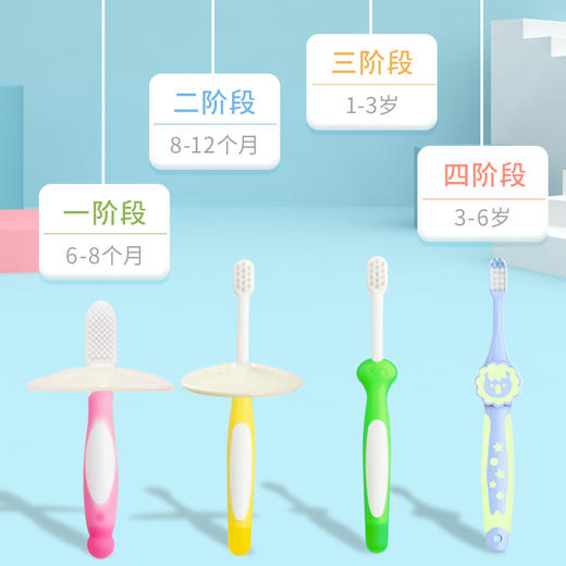 贝亲训练牙刷(12月-3岁)绿/黄色2入/PIG-10852 商品图3