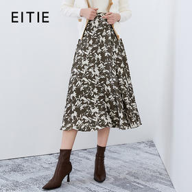 EITIE爱特爱秋季新款显瘦百搭气质印花高腰a字时尚通勤半身裙7506207