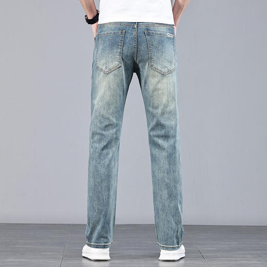 赤兔嗨购男装合身直筒弹力不束缚牛仔裤2024年秋冬新款四季通用水洗长裤宽腿 商品图6