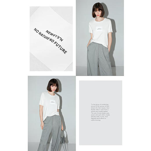 COCOBELLA凉感舒适冰氧吧T恤女印花休闲字母短袖TS536 商品图1