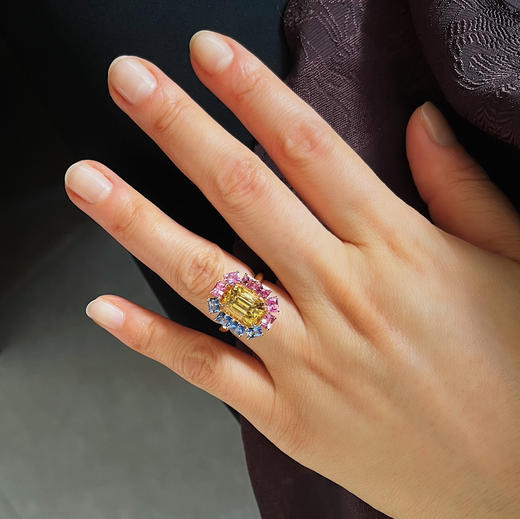 BY EVITA系列 18K镶彩色蓝宝石 戒指 商品图3