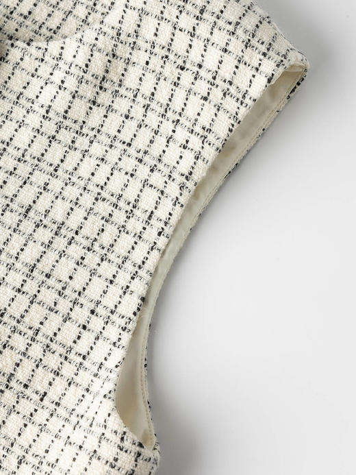 COCO ZONE 小香风圆领背心马甲时尚格纹无袖上衣CC1C1649 商品图7