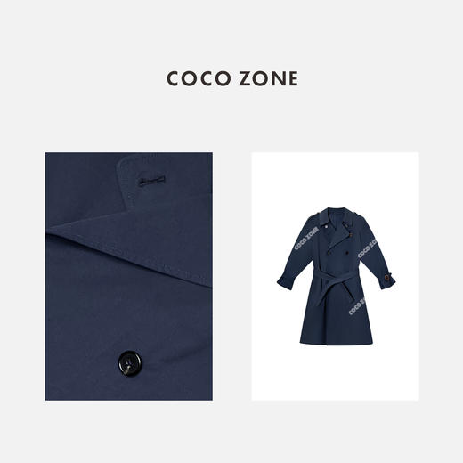 COCO ZONE 女士气质中长款翻驳领大衣外套 CC2C1515 商品图1