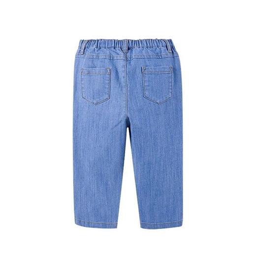 氏牛仔裤春秋新款休闲长裤柔软牛仔布裤子百搭绣花弹性182A0067 商品图3