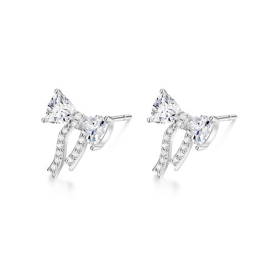 卡蒂罗/KADER 在逃公主系列 梦境蝴蝶结耳钉 925银幻梦蝴蝶大颗锆石闪耀设计耳饰 梦幻甜美璀璨吸睛恋爱告白配饰 商品图2