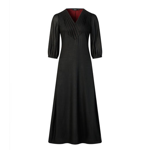 TANGY Collection天意精品2024秋季新品中国风V领中长款女士连衣裙 商品图4