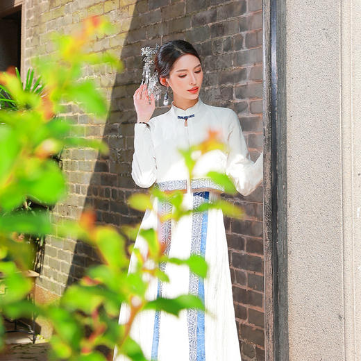 蓝田烟雨民族风连衣裙 | 改良款清马面裙 | 现货加急发 商品图1