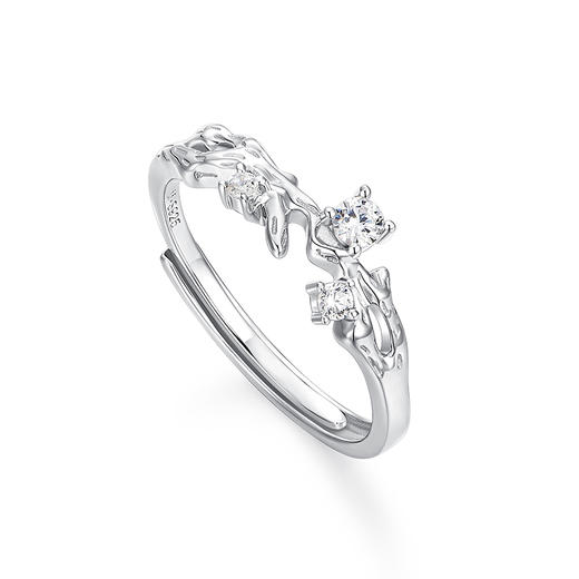 卡蒂罗/KADER 荆棘之心情侣对戒 925银轻奢时尚小众不规则开口可调节素圈一对 钟爱久久恋爱频率配饰 周年纪念日礼盒 商品图5