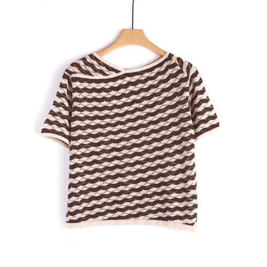 福利款~雀悦 【天丝】莱塞尔高档针织衫宽松大码夏季T恤百搭短袖上衣4ZF-XP020 商品图0