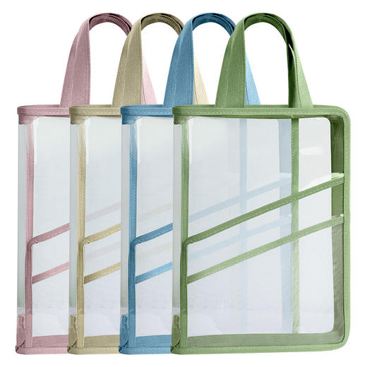 试卷收纳袋透明文件袋180度平摊手提袋防水拎书袋补习试卷袋_HLY 商品图4