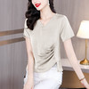 SMZ18884 2024高级感开叉短袖t恤女夏季装新款时尚小衫高级感不规则上衣潮 商品缩略图3