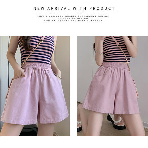 【潮酷百搭工装短裤 尽享舒适凉爽】夏季休闲工装A字短裤女水洗棉工装裤宽松高腰阔腿女百搭三分阔腿 商品图2