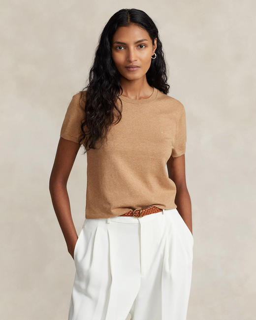 小马标  2024秋季新款 女士 经典纯色 棉混纺圆领短袖针织衫毛衣 9色 PT-1170 商品图10