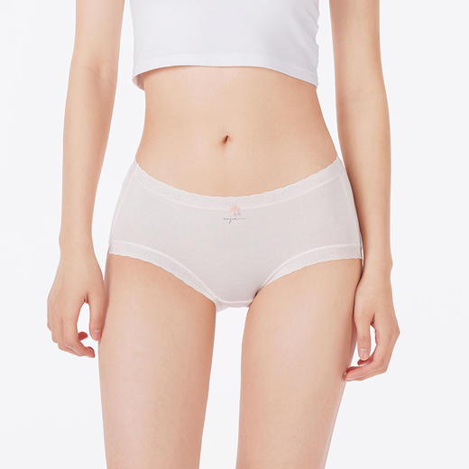 都市丽人内裤纤柔绵平角裤山茶花提花女士内裤LKT5H7 商品图1
