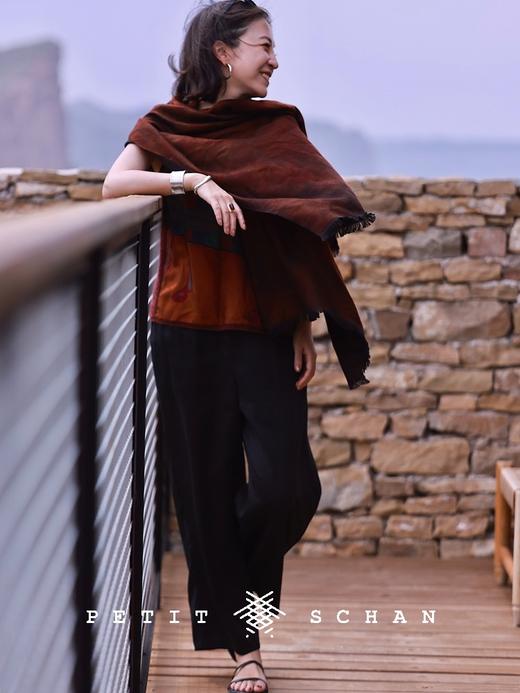 PETIT SCHAN小闪 CLO#541 Slow voice 声声慢 香云纱松紧腰直筒裤 商品图2