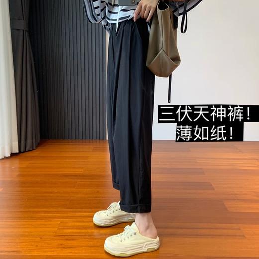 「轻薄材质！拼团同款」梨形身材冰丝阔腿女夏薄款大码胖妹妹mm显瘦遮跨天丝直筒奶奶裤子 商品图1