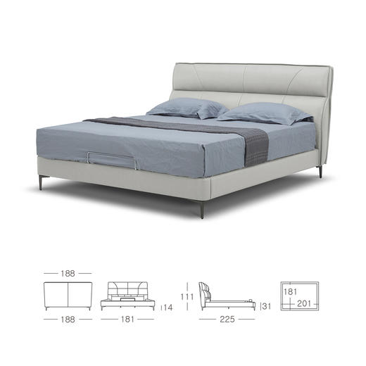 顾家家居整装 现代极简 皮艺软床 KZ.B1011PQ1家系·悸动 商品图4