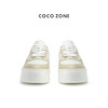 COCO ZONE 女士拼色板鞋圆头系带厚底休闲鞋CC2C1242 商品缩略图0