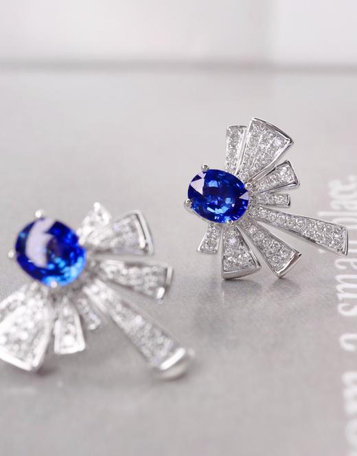 1.68ct 蓝宝石耳钉 商品图2