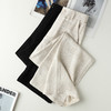 福利款~雀说 天丝麻提花休闲裤女高腰百搭显瘦窄版直筒阔腿长裤子 4ZF-2888 商品缩略图1