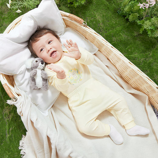 英氏婴儿内衣宝宝内衣纯棉PP长裤卡通可爱裤子收脚YLMBJ01001A01 商品图1