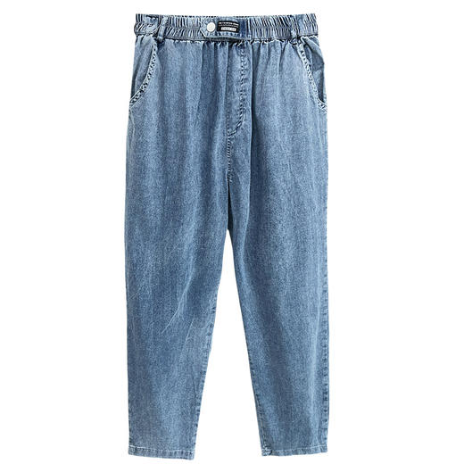 雀说 200斤胖MM春夏韩版百搭薄款牛仔裤休闲九分裤加大码女装4ZF-2228 商品图4