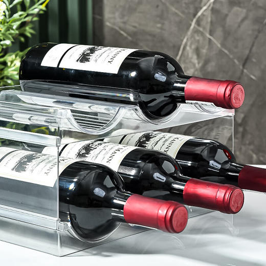 京忻家用葡萄酒架摆件酒柜置物架多瓶格子放酒简易桌面 三位红酒架2层 100087582334 商品图0