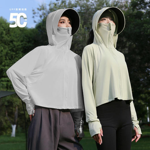 户外防晒衣女夏季2024新款黑胶冰丝原纱防紫外线罩衫骑车薄防晒服 商品图2
