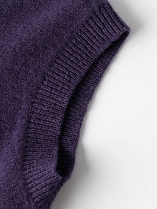 COCO ZONE 100绵羊毛小香风翻领无袖针织衫CC1C1629 商品图6