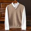 毛豆-XK8606男士V领羊毛马甲 商品缩略图1