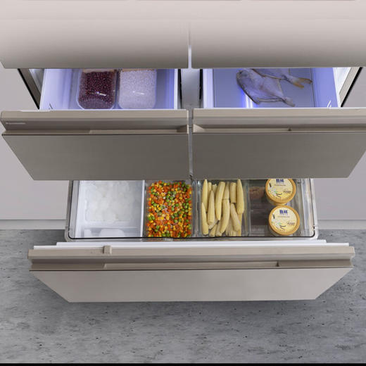 松下（Panasonic）冰箱NR-W472系列 58cm超薄嵌入 变频风冷 纳诺怡X净味除菌 超声波加湿 双循环零嵌入 钢化玻璃面板 NR-W472BG-TH 绚雅棕 五门玻璃 无制冰 商品图4