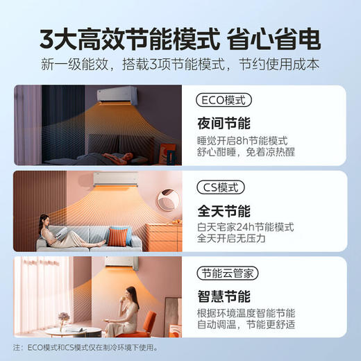 美的（Midea）空调2匹挂机 旋耀 新一级能效 变频冷暖 节能省电 壁挂式 大风量 KFR-50GW/N8MXA1 客厅商铺空调 商品图5